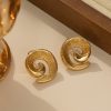 Stainless Steel Spiral Stud Earrings 893550984134