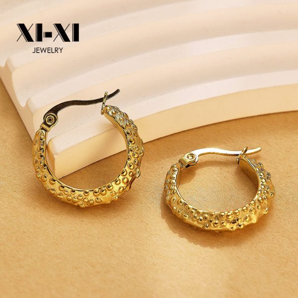 O1CN01olwNUx25wjbvB9Ocj_3529117591-0-cib.jpg Stainless Steel Textured Huggie Earrings 806113016766