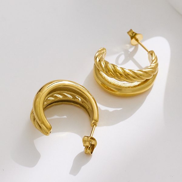 O1CN01orTkpt25wjO2lZfry_3529117591-0-cib.jpg Stainless Steel Twist Hoop Earrings 724415240593
