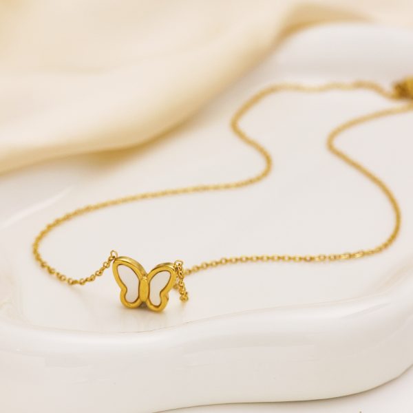 O1CN01otWPud25wjVW6SIh2_3529117591-0-cib.jpg Stainless Steel Mother of Pearl Butterfly Necklace 815216601227