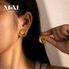 Stainless Steel Spiral Stud Earrings 893550984134