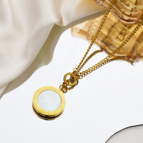 O1CN01oyNu8K25wjW0NgQFU_3529117591-0-cib.jpg Stainless Steel Mother of Pearl Round Necklace 824753644973