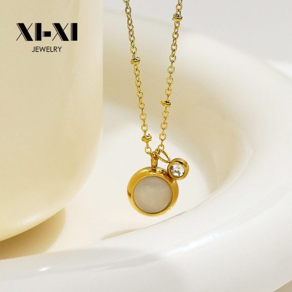 O1CN01p2LOBY25wjbuX71Wl_3529117591-0-cib.jpg Stainless Steel Rhinestone Cat's Eye Necklace 816012303662
