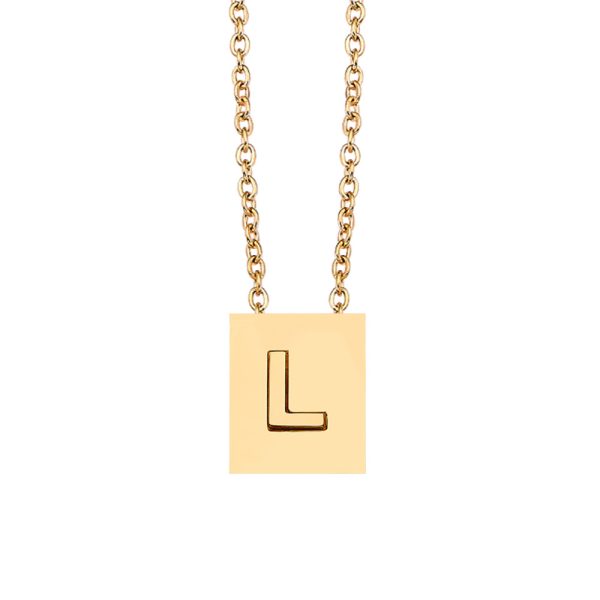 Stainless Steel Initial Letter Necklace 649513390379