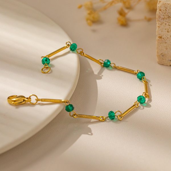 O1CN01pFvtV925wjZas66AZ_3529117591-0-cib.jpg Stainless Steel Crystal Bead Bracelet 894378362473