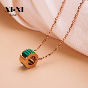Stainless Steel Malachite Necklace 649713918724