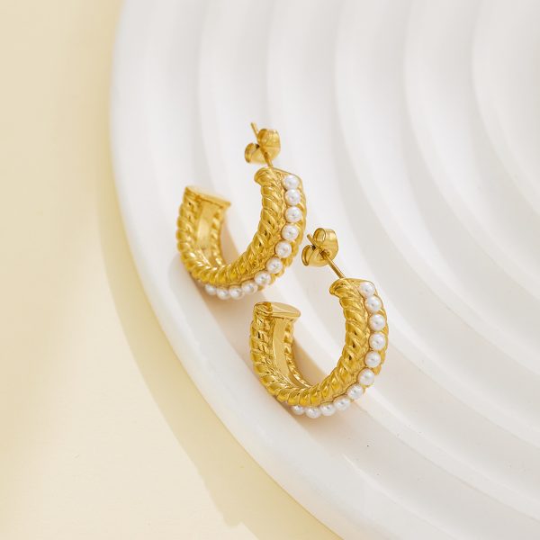 O1CN01qRSfjo25wjO1eUQe8_3529117591-0-cib.jpg Stainless Steel Pearl Twist Hoop Earrings 724607629620