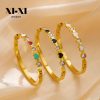 Stainless Steel Heart Zirconia Bangle 724242128204