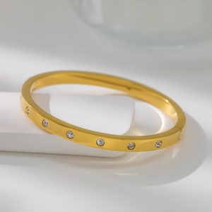 Stainless Steel Zirconia Bangle 1048283743298