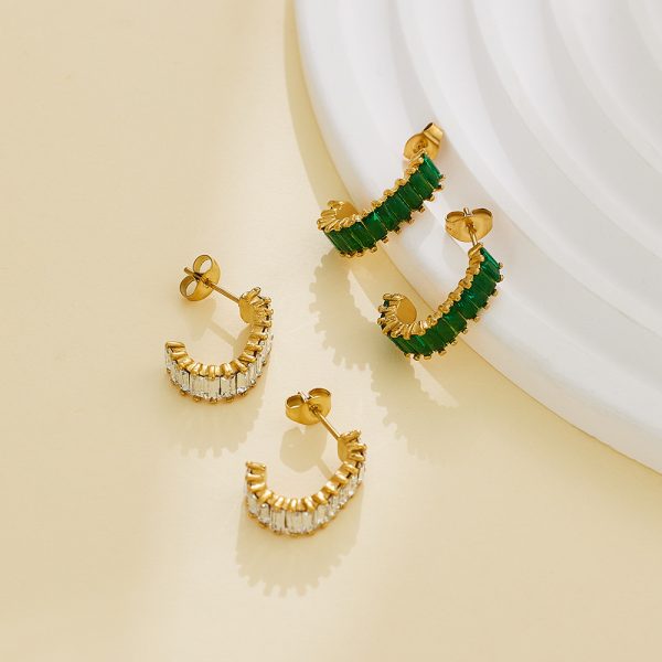 O1CN01riVZFa25wjNsdixxQ_3529117591-0-cib.jpg Stainless Steel Zirconia Twist Hoop Earrings 724406200389