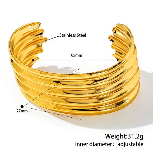 O1CN01ruYYIl25wjfp6btD6_3529117591-0-cib.jpg Stainless Steel Geometric Cuff Bangle 1049157317335