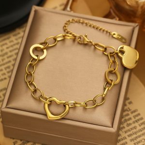 Stainless Steel Heart Chain Bracelet 982326751228