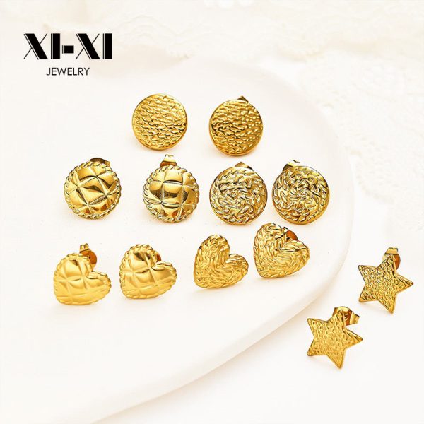 O1CN01srPMBS25wjbuMfd2a_3529117591-0-cib.jpg Stainless Steel Heart Star Earrings 805513496457