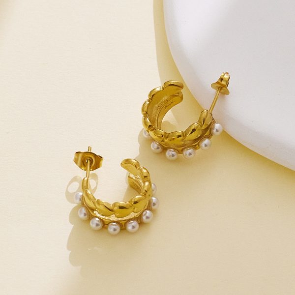 O1CN01stIzWv25wjRcnhM4a_3529117591-0-cib.jpg Stainless Steel Pearl Hoop Earrings 756784087822