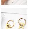 Stainless Steel Letter B Drop Earrings 647795628807