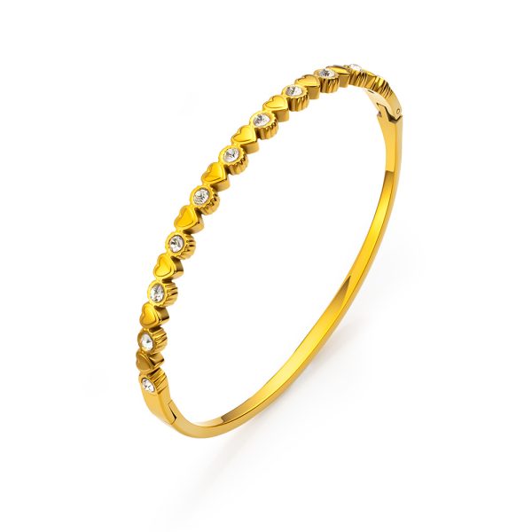 O1CN01tANYI625wjc6cw5XH_3529117591-0-cib.jpg Stainless Steel Zirconia Heart Bangle 958497159610