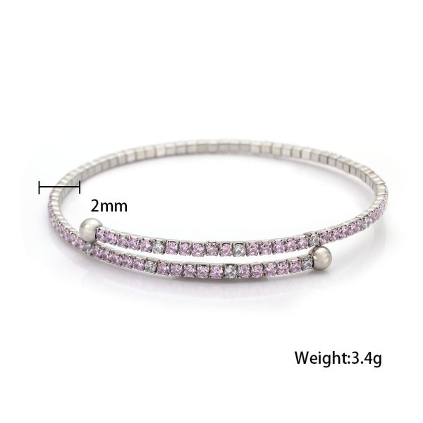 Stainless Steel Stretch Rhinestone Bracelet 894422963126