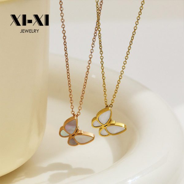 O1CN01tcRF6O25wjbmRg7d3_3529117591-0-cib.jpg Stainless Steel Mother of Pearl Butterfly Necklace 822924682152