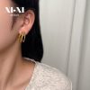 Stainless Steel Textured Hoop Earrings 878132119545