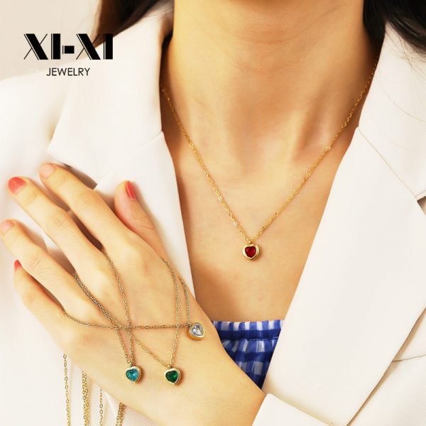 O1CN01twRysw25wjbkVBp6x_3529117591-0-cib.jpg Stainless Steel Zirconia Heart Necklace 799437633464