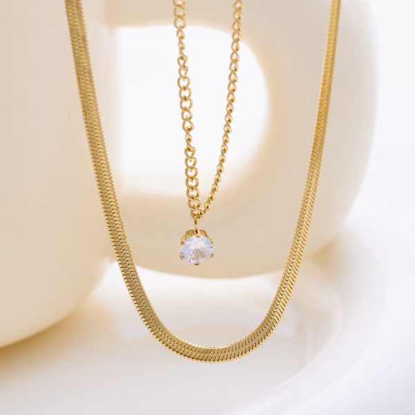 O1CN01u2Pdzt25wjRSTvwa8_3529117591-0-cib.jpg Stainless Steel Zirconia Double Layer Necklace 754852880311