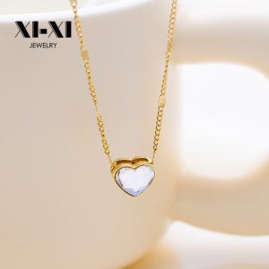 Stainless Steel Zirconia Heart Necklace 788134355001
