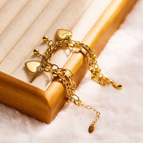 O1CN01uRcoOZ25wjPc7FJM1_3529117591-0-cib.jpg Stainless Steel Heart Charm Bracelet 738921514136