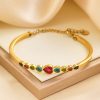 Stainless Steel Heart Zirconia Bangle 759345549463