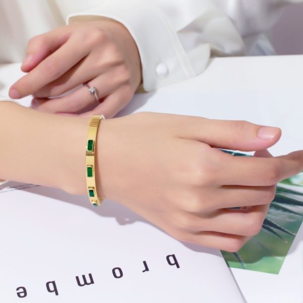 O1CN01ulZTJ325wjJQcqBZ6_3529117591-0-cib.jpg Stainless Steel Baguette Zirconia Bangle 682298798971