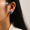O1CN01vBmqGX25wjbm38ReS_3529117591-0-cib.jpg Stainless Steel Enamel Heart Earrings 803223411030