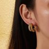 O1CN01vpy9vN25wjNtQQw2j_3529117591-0-cib.jpg Stainless Steel Twist Zirconia Huggie Earrings 725062563128