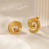 Stainless Steel Spiral Stud Earrings 893550984134
