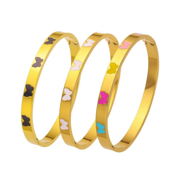 O1CN01w1fKRW25wjUieODyz_3529117591-0-cib.jpg Stainless Steel Enamel Butterfly Bangle 798267511890