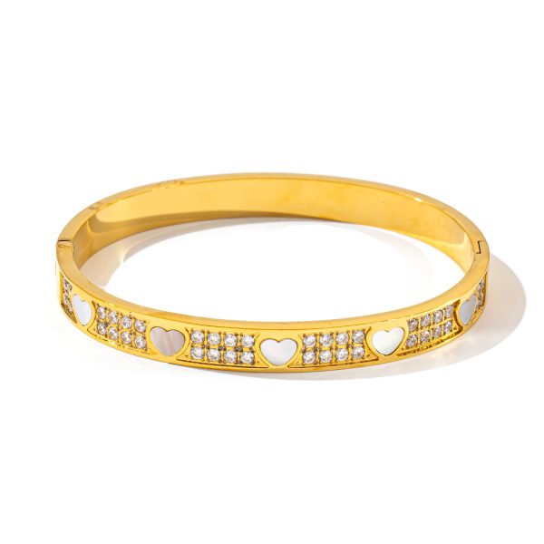 O1CN01wlj7bZ25wjfsTGinY_3529117591-0-cib.jpg Stainless Steel Rhinestone Heart Bangle 1049044722313