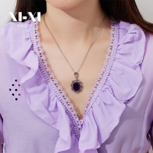 Stainless Steel Teardrop Stone Necklace 681834496844