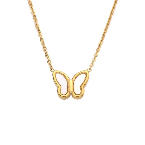 O1CN01xJxlfw25wjVR1nTZO_3529117591-0-cib.jpg Stainless Steel Mother of Pearl Butterfly Necklace 815216601227