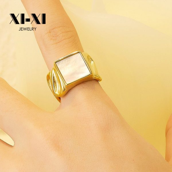 O1CN01xsXUIn25wjbrS5CAi_3529117591-0-cib.jpg Stainless Steel Square Shell Ring 725262863718