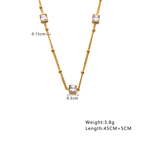 O1CN01yGWpmB25wjbullUIZ_3529117591-0-cib.jpg Stainless Steel Square Zirconia Necklace 747514763647