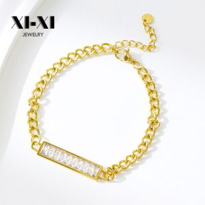 Stainless Steel Rhinestone Bracelet 895553627416