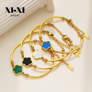 Stainless Steel Lucky Flower Bracelet 874886563455